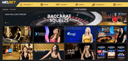 Melbet Live Casino Games